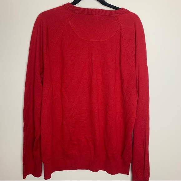 GAP Cotton Cashmere Red Long Sleeve Crew Neck Shirt - Picture 5 of 7